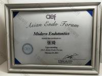 荣誉资质-亚洲远藤论坛的现代牙髓病学证书